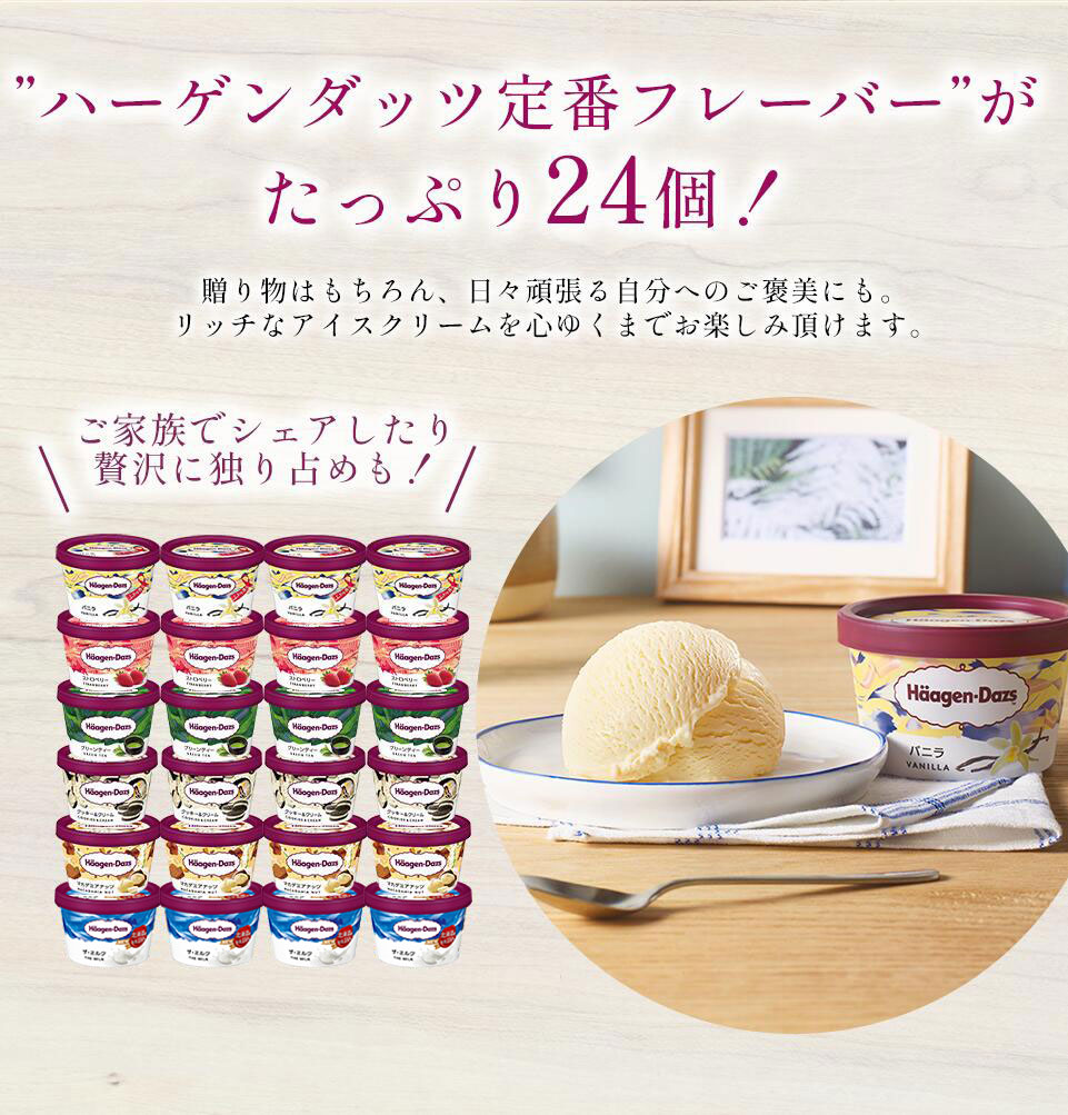 HD掛け紙】ハーゲンダッツ大容量24個セットHD24 | タカナシミルク WEB SHOP